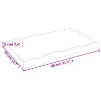 Produktbild för Bordsskiva ljusbrun 80x50x(2-6) cm behandlad massiv ek