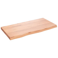 Produktbild för Bordsskiva ljusbrun 80x40x(2-4) cm behandlad massiv ek