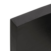 Produktbild för Bordsskiva mörkbrun 220x50x(2-6) cm behandlad massiv ek