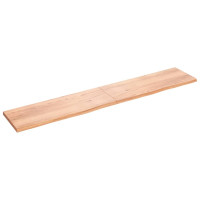 Produktbild för Bordsskiva ljusbrun 220x40x(2-4) cm behandlad massiv ek