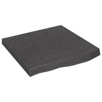 Produktbild för Bordsskiva mörkbrun 60x60x(2-6) cm behandlad massiv ek