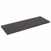 Produktbild för Bordsskiva mörkbrun 140x50x(2-4) cm behandlad massiv ek