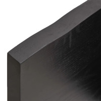 Produktbild för Bordsskiva mörkbrun 140x50x(2-4) cm behandlad massiv ek