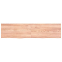 Produktbild för Bordsskiva ljusbrun 160x40x(2-6) cm behandlad massiv ek