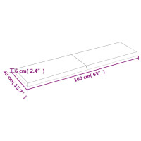 Produktbild för Bordsskiva ljusbrun 160x40x(2-6) cm behandlad massiv ek