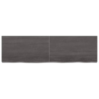 Produktbild för Bordsskiva mörkbrun 140x40x(2-6) cm behandlad massiv ek