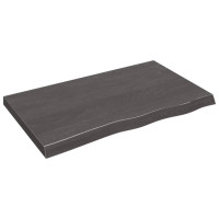 Produktbild för Bordsskiva mörkbrun 100x60x(2-6) cm behandlad massiv ek