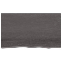 Produktbild för Bordsskiva mörkbrun 100x60x(2-6) cm behandlad massiv ek