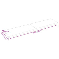 Produktbild för Bordsskiva ljusbrun 220x50x(2-6) cm behandlad massiv ek