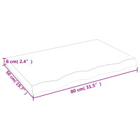 Produktbild för Bordsskiva mörkbrun 80x50x(2-6) cm behandlad massiv ek