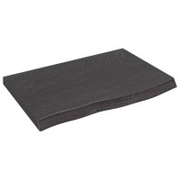 Produktbild för Bordsskiva mörkbrun 60x40x(2-4) cm behandlad massiv ek