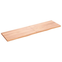 Produktbild för Bordsskiva ljusbrun 180x50x(2-4) cm behandlad massiv ek