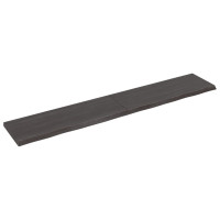 Produktbild för Bordsskiva mörkbrun 220x40x(2-4) cm behandlad massiv ek