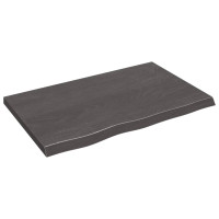 Produktbild för Bordsskiva mörkbrun 80x50x(2-4) cm behandlad massiv ek