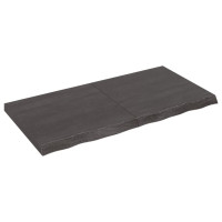 Produktbild för Bordsskiva mörkbrun 120x60x(2-6) cm behandlad massiv ek