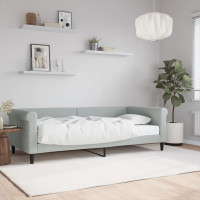Produktbild för Dagbädd med madrass ljusgrå 90x200 cm sammet