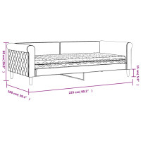 Produktbild för Dagbädd med madrass ljusgrå 90x200 cm sammet