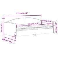 Produktbild för Dagbädd med madrass ljusgrå 90x190 cm tyg