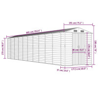 Produktbild för Trädgårdsskjul grön 191x895x198 cm galvaniserat stål