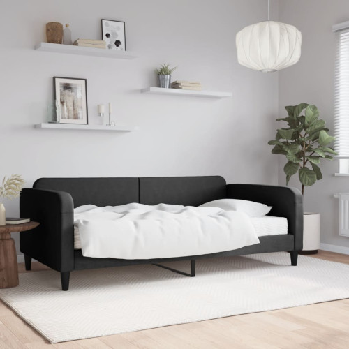 vidaXL Dagbädd med madrass svart 100x200 cm tyg - Sängar & Sängramar