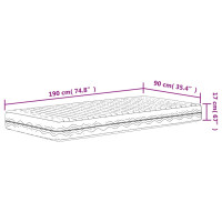 Produktbild för Skummadrass vit 90x190 cm hårdhet H2 H3