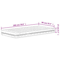 Produktbild för Skummadrass vit 90x200 cm hårdhet H2 H3