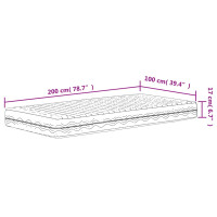 Produktbild för Skummadrass vit 100x200 cm hårdhet H2 H3