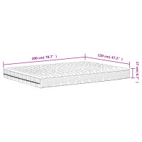 Produktbild för Skummadrass vit 120x200 cm hårdhet H2 H3