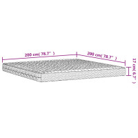 Produktbild för Skummadrass vit 200x200 cm hårdhet H2 H3