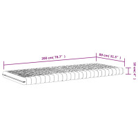 Produktbild för Skummadrass vit 80x200 cm 7-zoner hårdhet 20 ILD