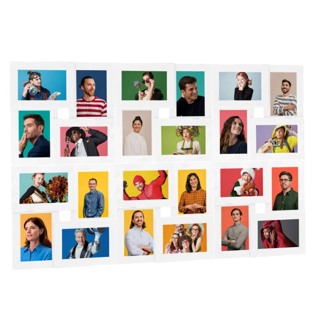 Produktbild för Fotoram för 24x(10x15 cm) bilder vit MDF