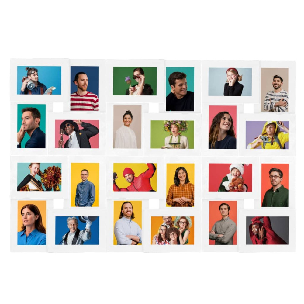 Produktbild för Fotoram för 24x(10x15 cm) bilder vit MDF