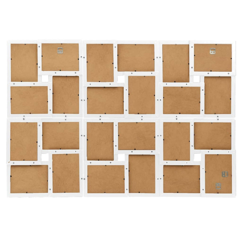 Produktbild för Fotoram för 24x(10x15 cm) bilder vit MDF