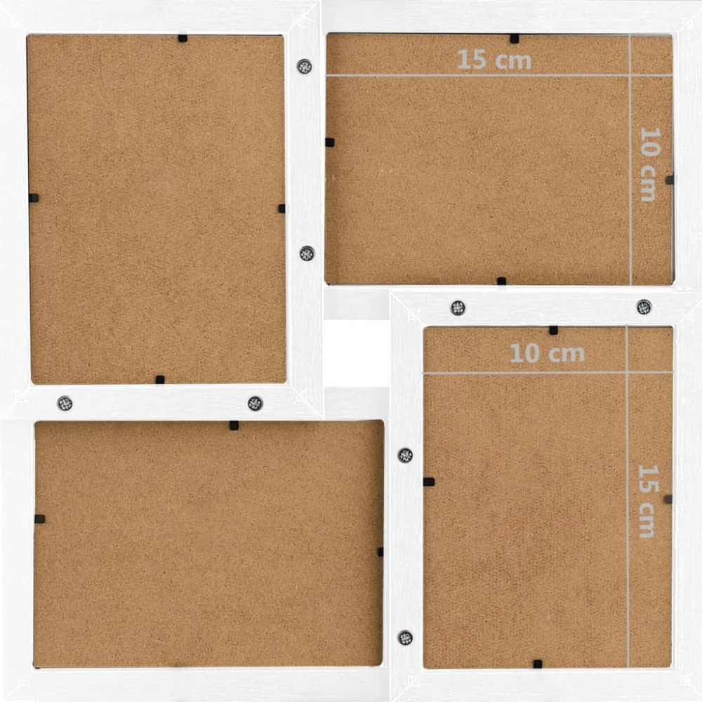 Produktbild för Fotoram för 24x(10x15 cm) bilder vit MDF