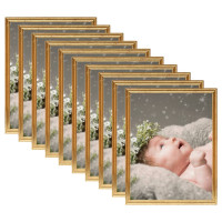 Produktbild för Fotoramar 10 st för bord guld 10x15 cm MDF