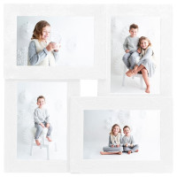 Miniatyr av produktbild för Fotoram för 4x(10x15 cm) bilder vit MDF