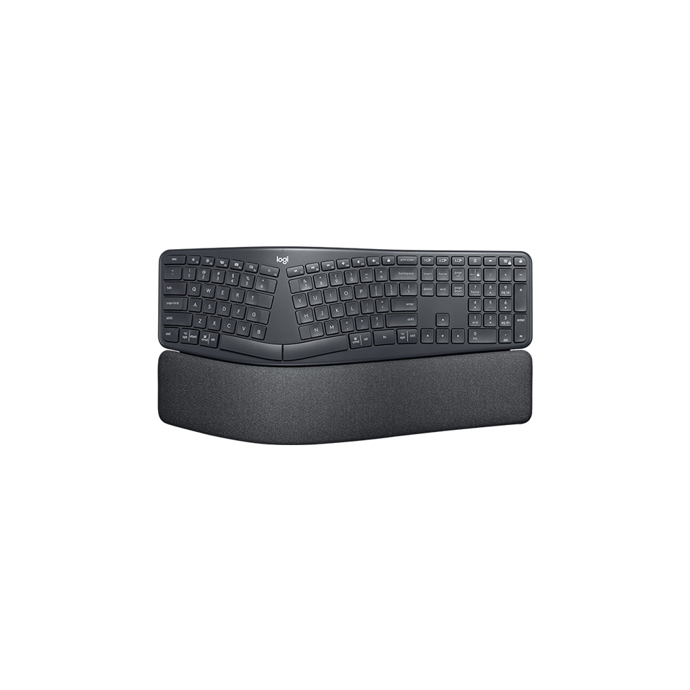 Produktbild för Logitech Ergo K860 tangentbord Trådlös RF + Bluetooth QWERTY Nordic grafit