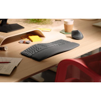 Produktbild för Logitech Ergo K860 tangentbord Trådlös RF + Bluetooth QWERTY Nordic grafit