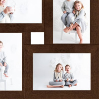 Miniatyr av produktbild för Fotoram för 4x(13x18 cm) bilder mörkbrun MDF
