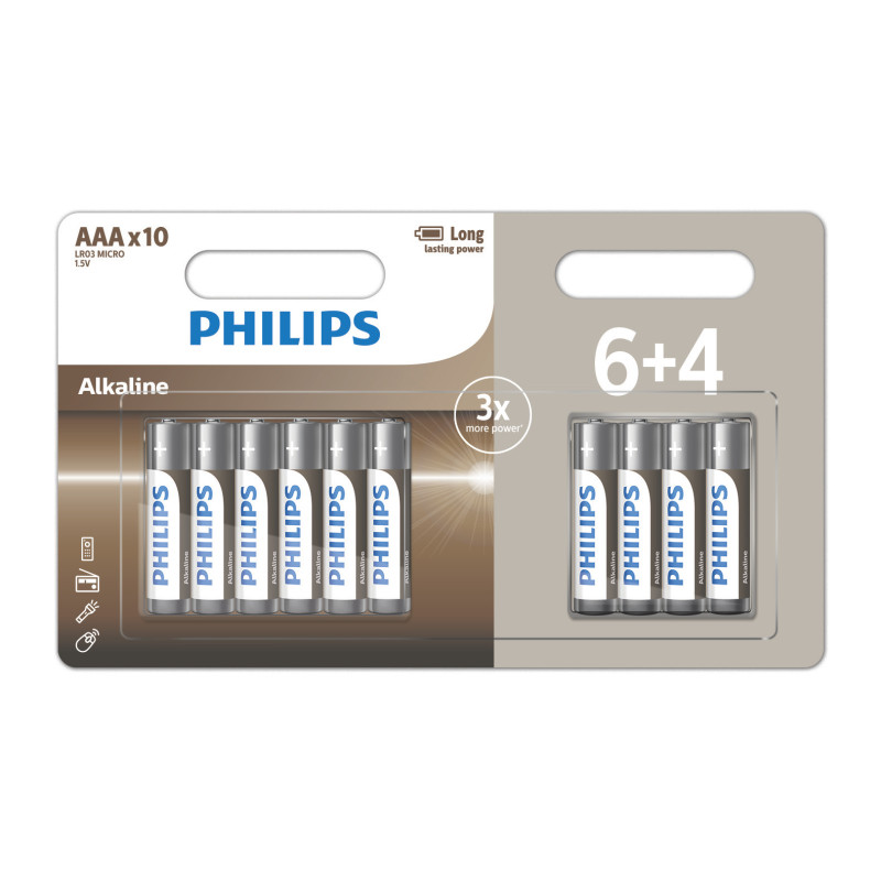 Produktbild för Philips LR03A10BP/10 hushållsbatteri Engångsbatteri AAA Alkalisk