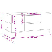 Produktbild för Soffbord svart 102x44,5x50 cm konstruerat trä