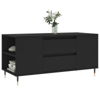 Produktbild för Soffbord svart 102x44,5x50 cm konstruerat trä