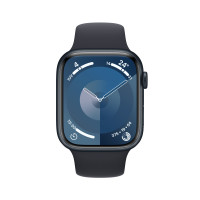 Produktbild för Apple Watch Series 9 (GPS) - midnattsaluminium - smart klocka med sportband - midnatt - 64 GB