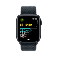 Produktbild för Apple Watch SE OLED 44 mm Digital 368 x 448 pixlar Pekskärm Svart Wi-Fi GPS