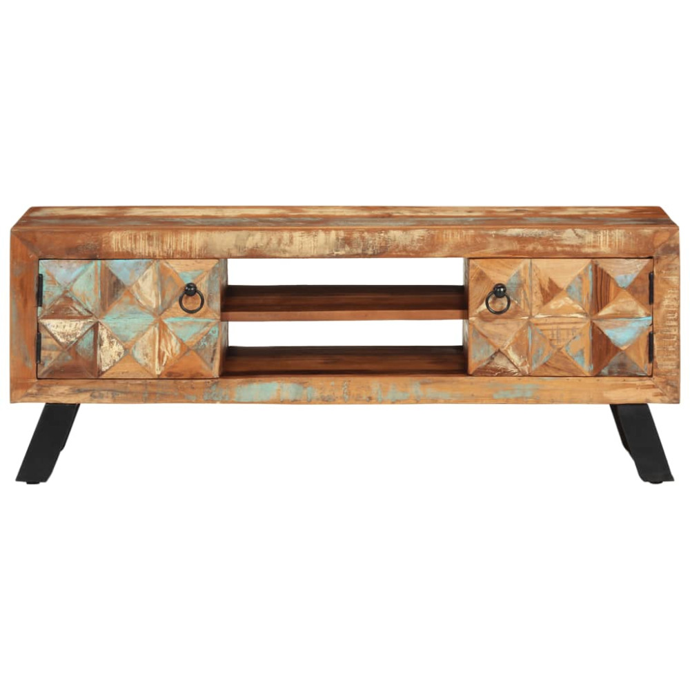Produktbild för Tv-bänk 112x30x45 cm massivt återvunnet trä