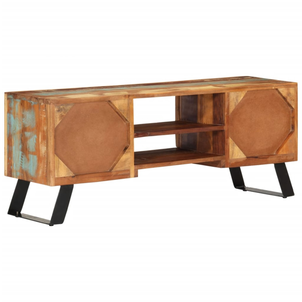 Produktbild för Tv-bänk 112x30x45 cm massivt återvunnet trä