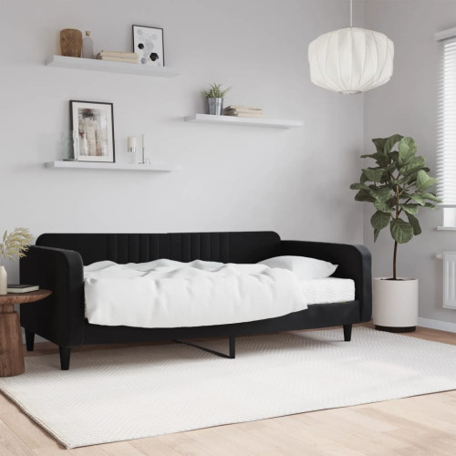 vidaXL Dagbädd med madrass svart 100x200 cm sammet - Sängar & Sängramar
