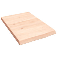 Produktbild för Bänkskiva för badrum 40x60x(2-4) cm obehandlat massivt trä