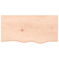 Produktbild för Bänkskiva för badrum 80x40x(2-4) cm obehandlat massivt trä
