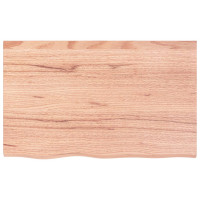 Produktbild för Bänkskiva badrum ljusbrun 80x50x(2-4) cm behandlat massivt trä